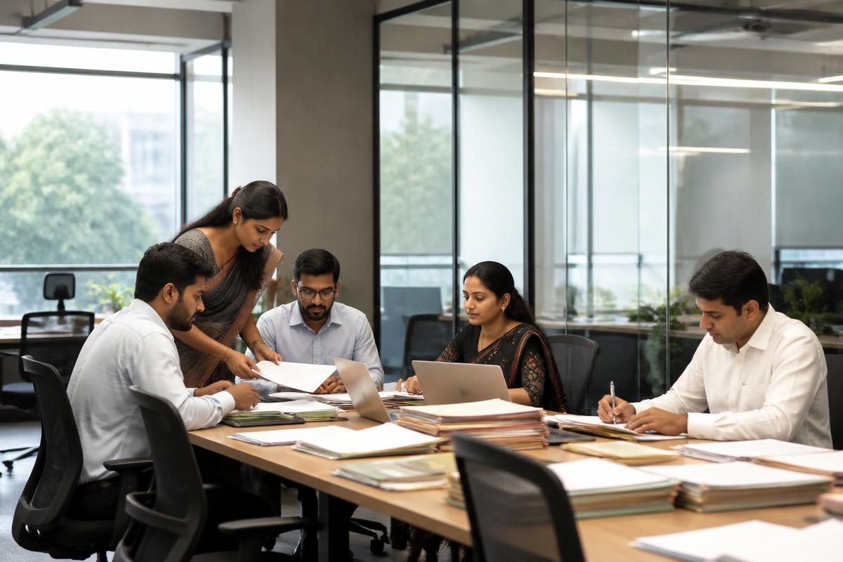 The JK Associates team working on client accounts in their Bangalore office